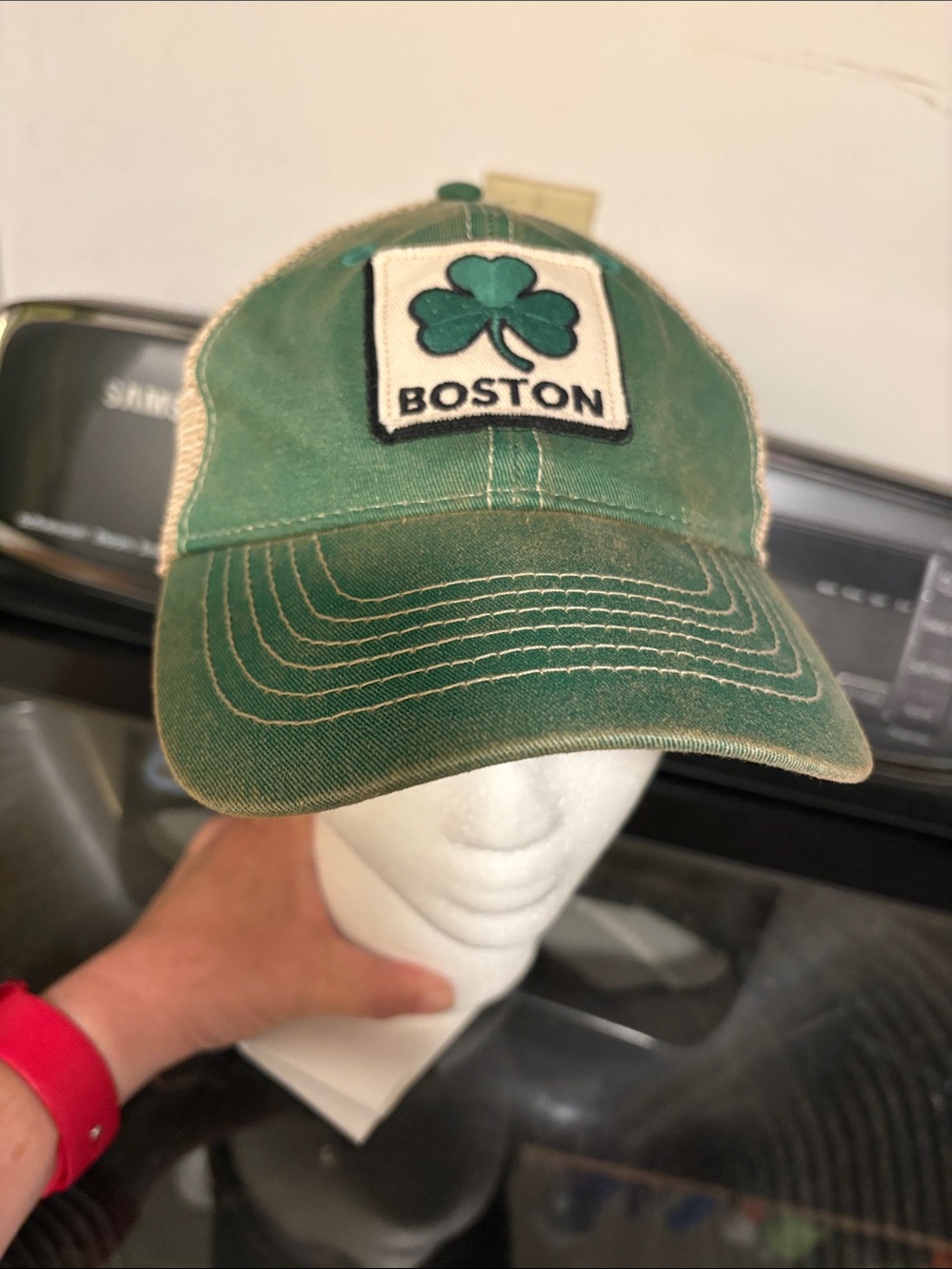 Boston shamrock Dirty Water Trucker Hat